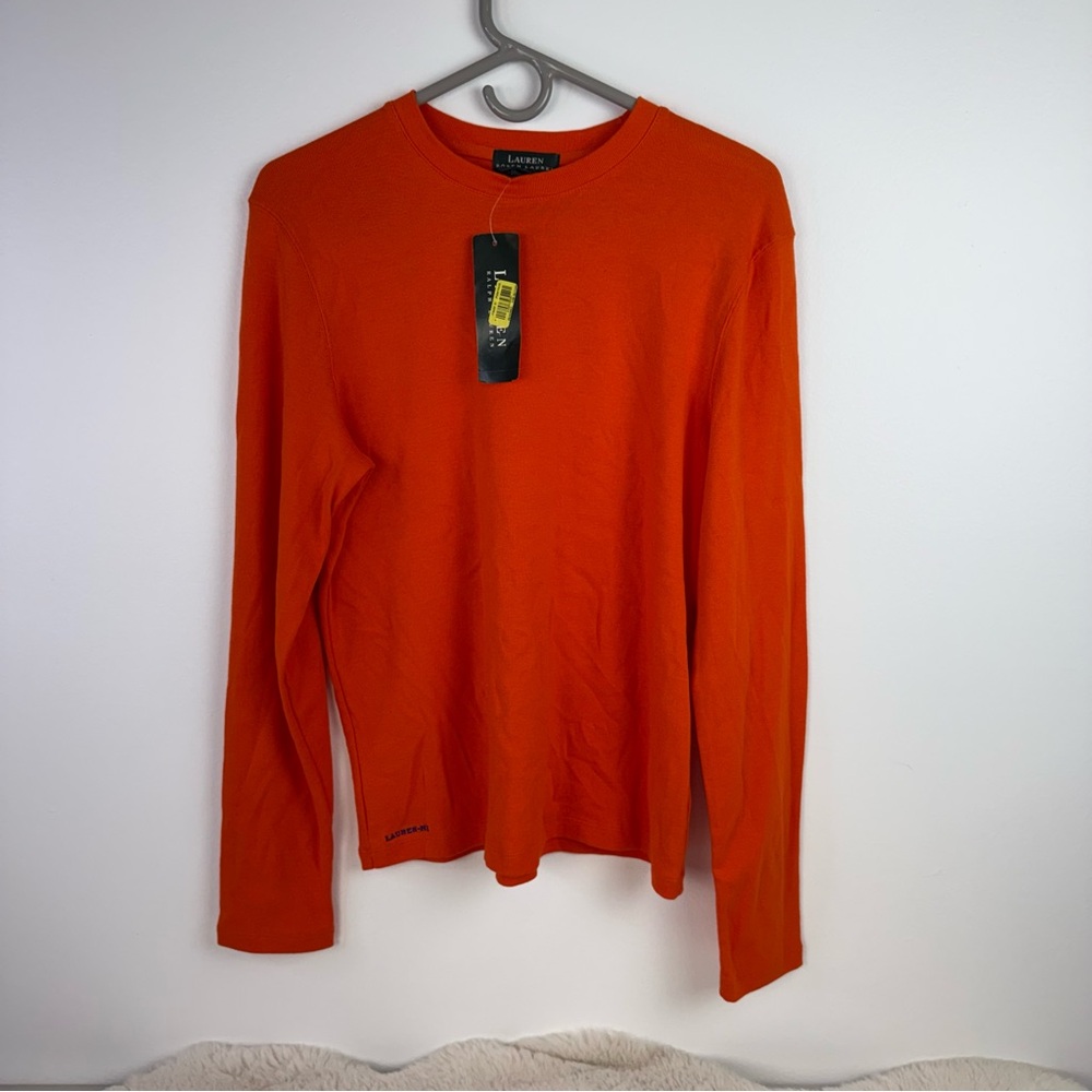 Ralph Lauren Women's Vibrant Orange Long Sleeve Tee